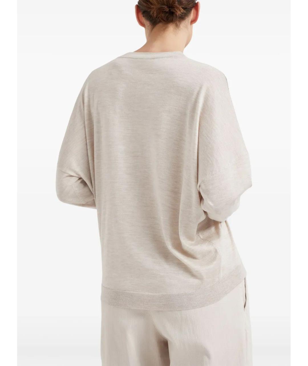 BRUNELLO CUCINELLI Бежевый кашемировый джемпер / свитер, фото 4