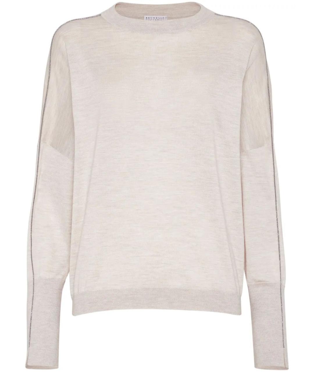 BRUNELLO CUCINELLI Бежевый кашемировый джемпер / свитер, фото 1