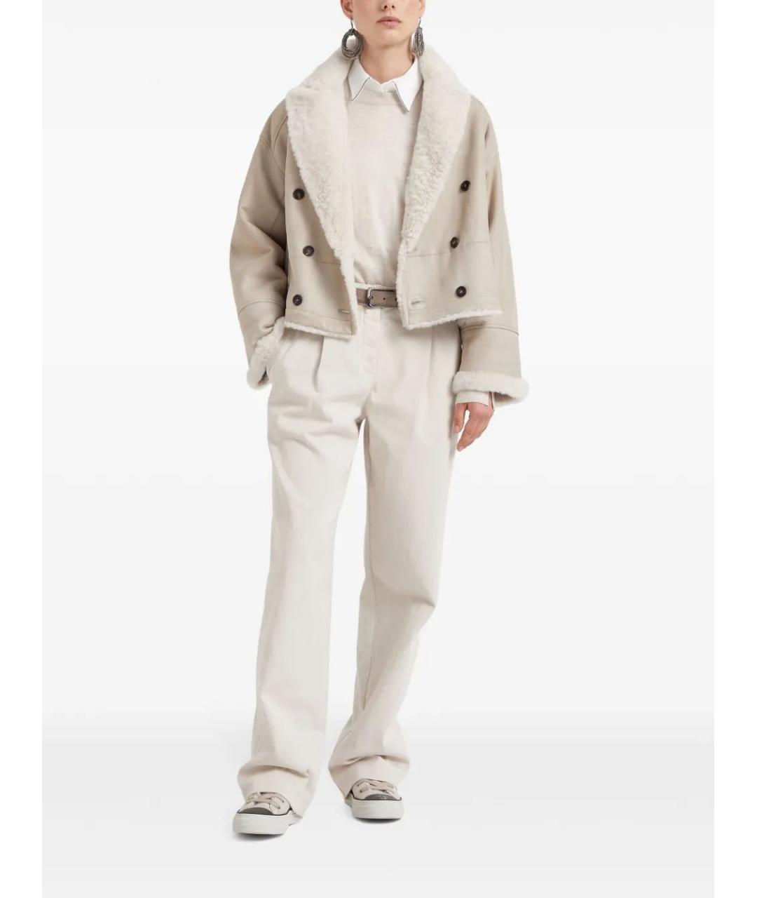 BRUNELLO CUCINELLI Бежевый кашемировый джемпер / свитер, фото 2