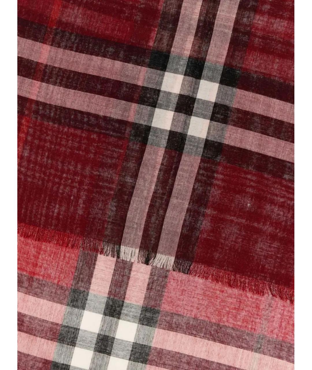 BURBERRY Красный шерстяной шарф, фото 3