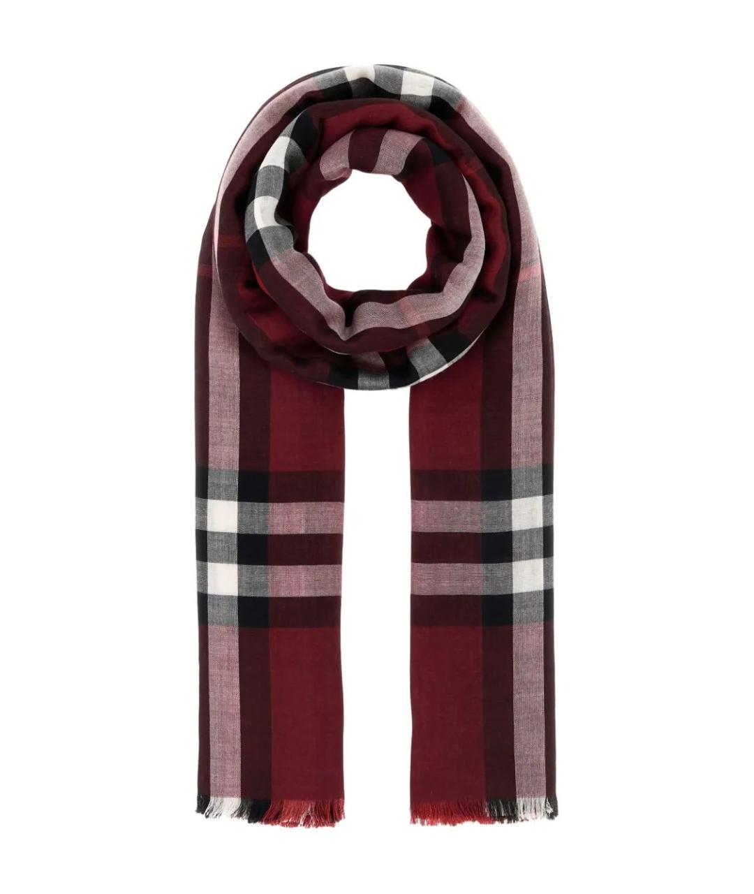 BURBERRY Красный шерстяной шарф, фото 1