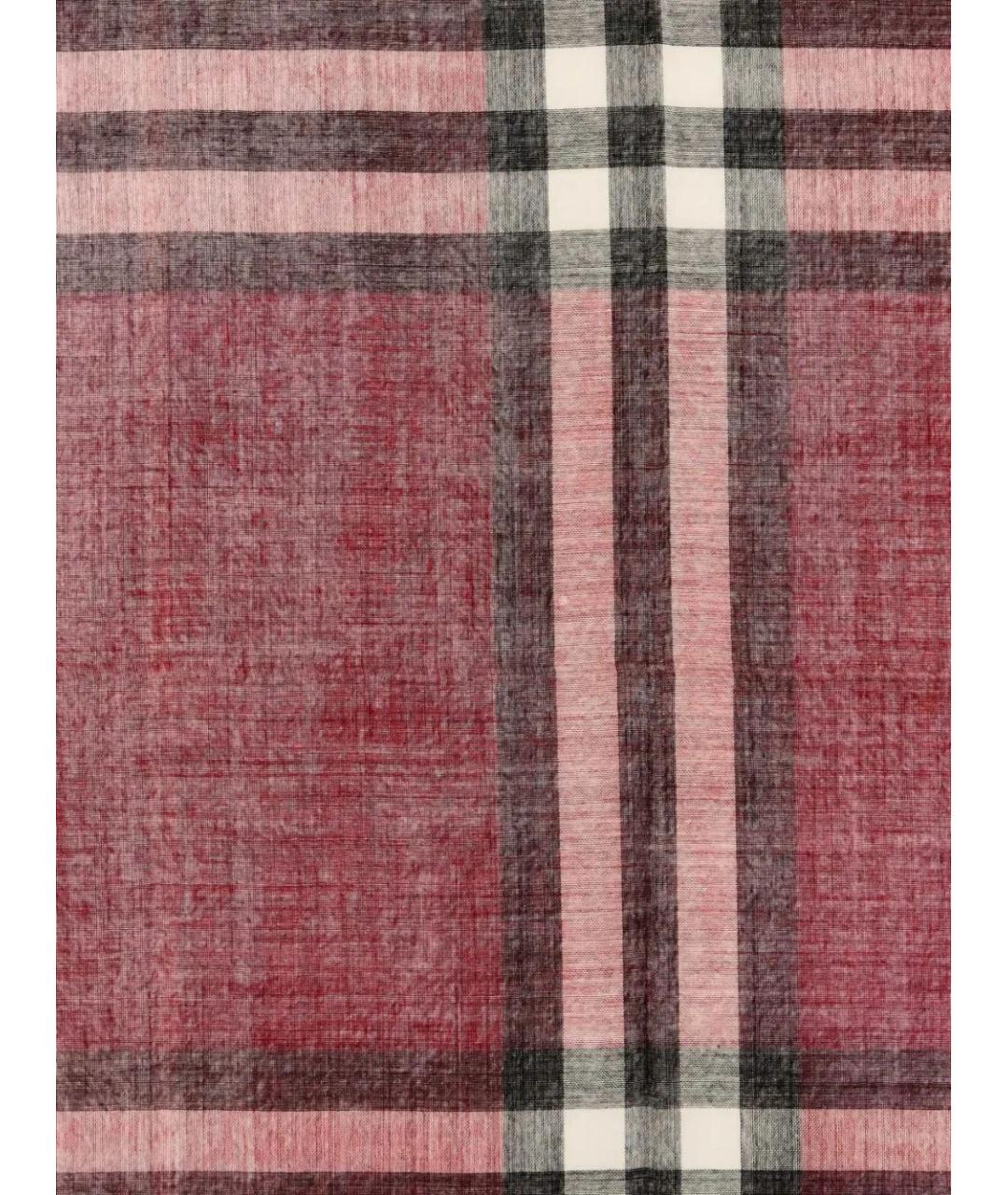 BURBERRY Красный шерстяной шарф, фото 2