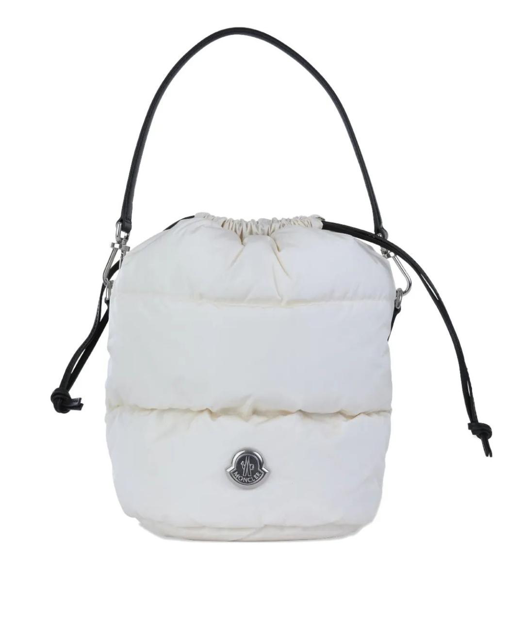 MONCLER Белая кожаная сумка через плечо, фото 1
