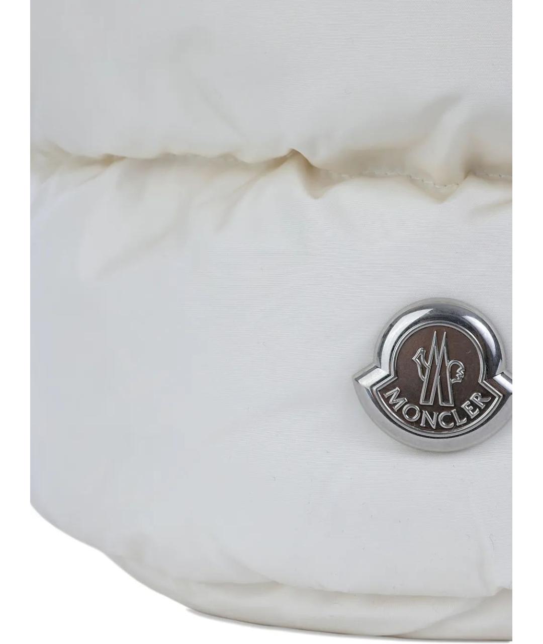 MONCLER Белая кожаная сумка через плечо, фото 3