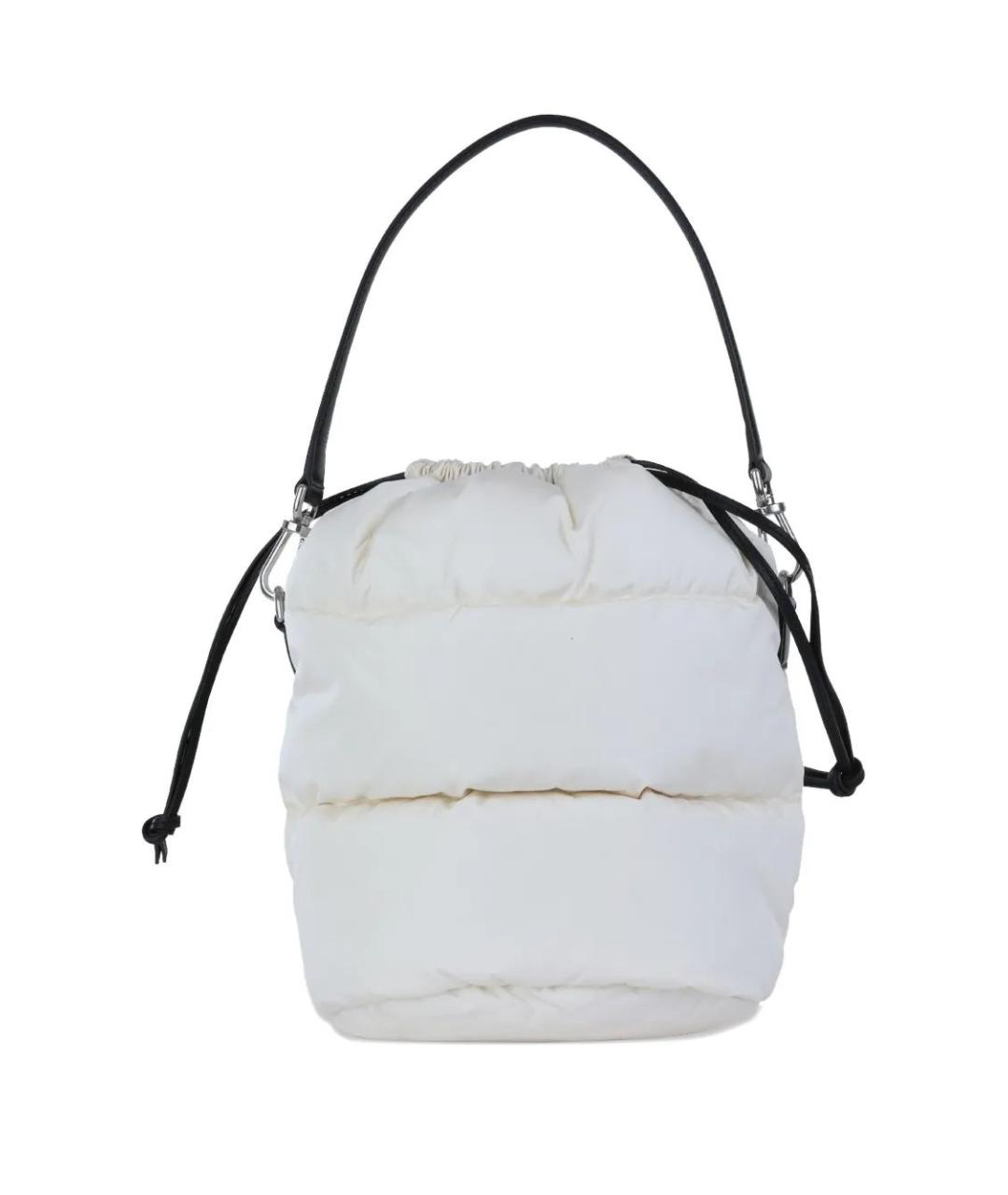 MONCLER Белая кожаная сумка через плечо, фото 2