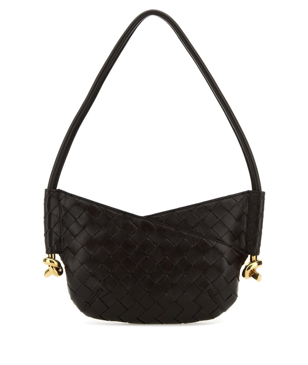 BOTTEGA VENETA Черная кожаная сумка через плечо, фото 1