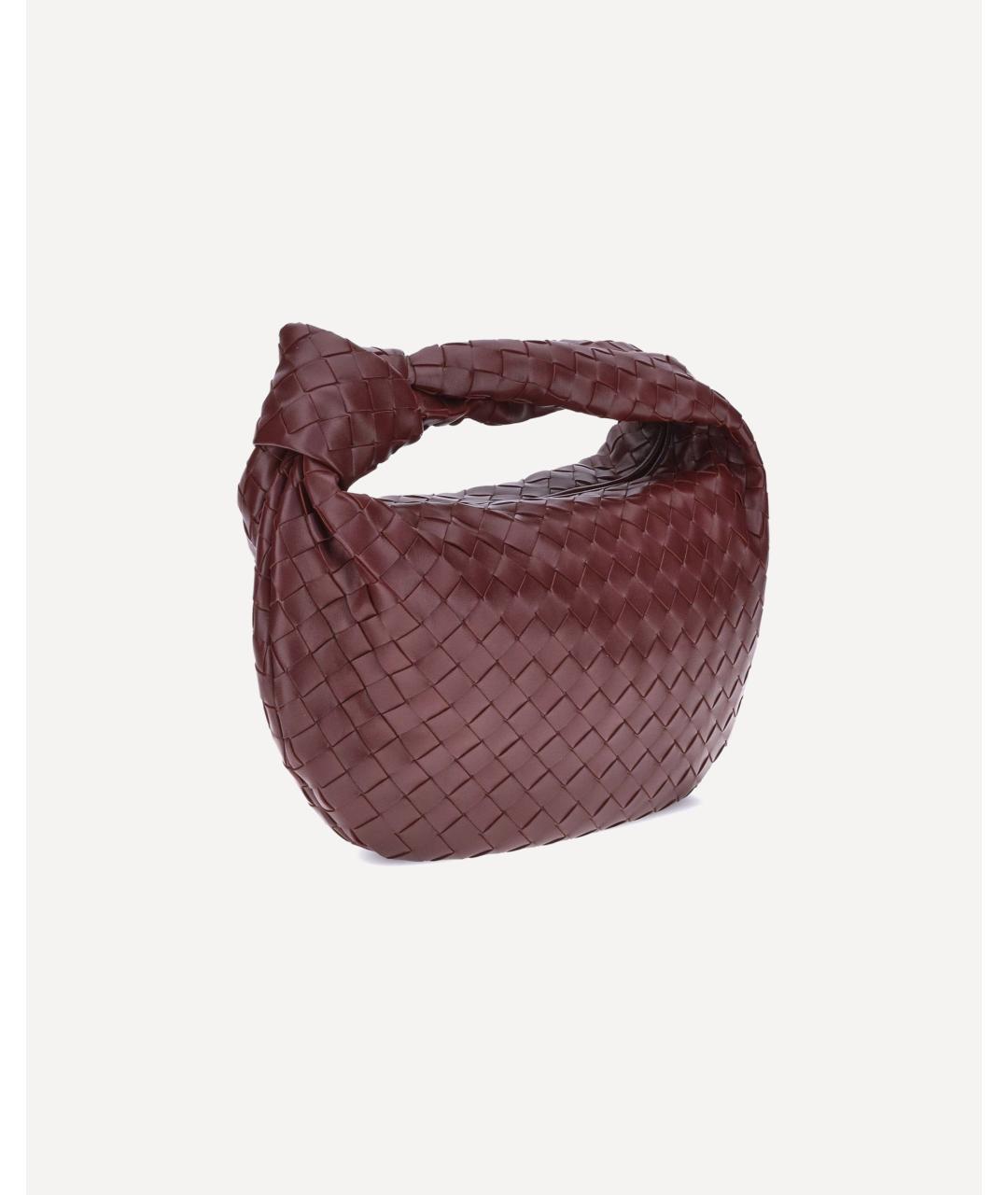 BOTTEGA VENETA Бордовая кожаная сумка с короткими ручками, фото 3