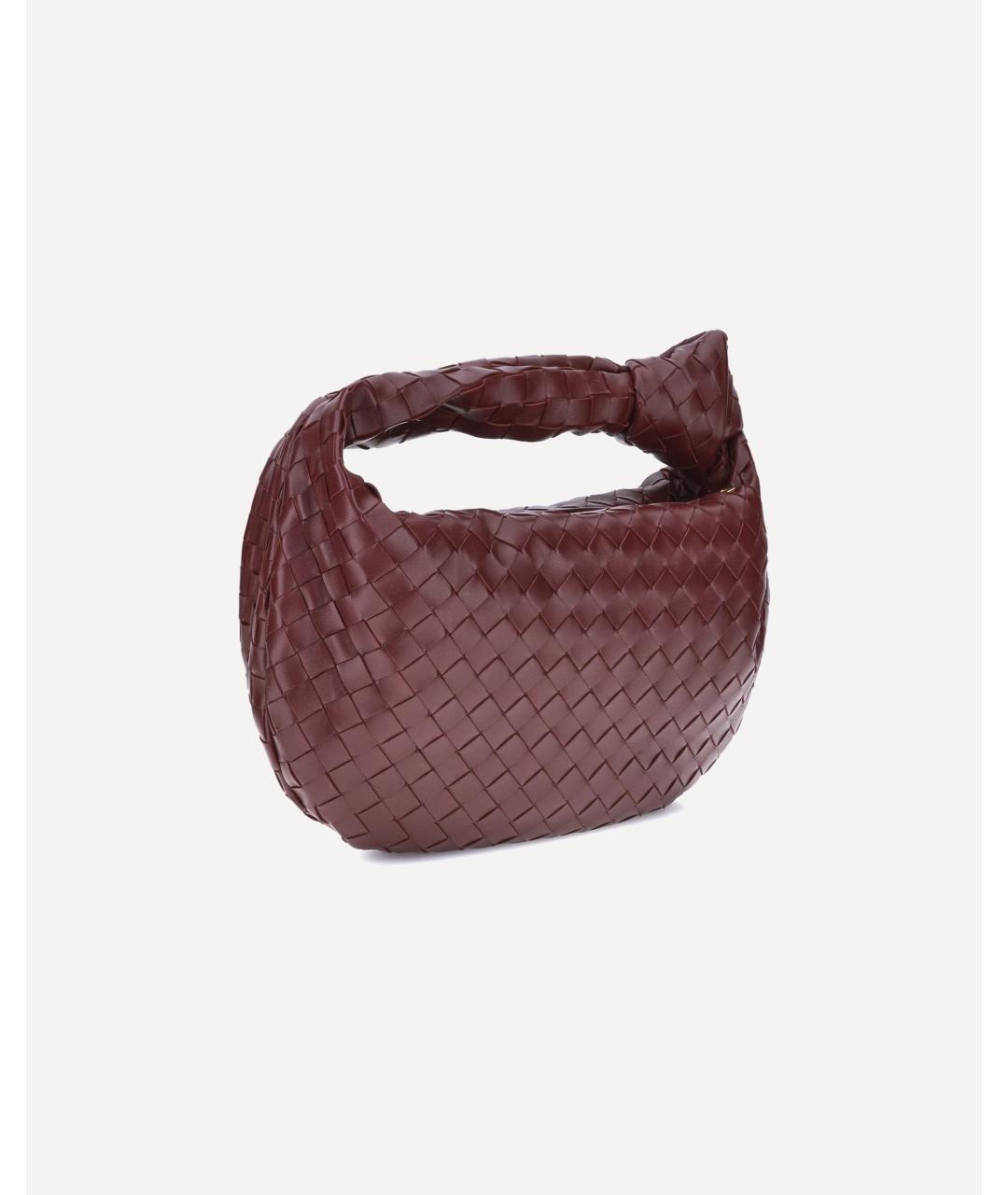 BOTTEGA VENETA Бордовая кожаная сумка с короткими ручками, фото 2