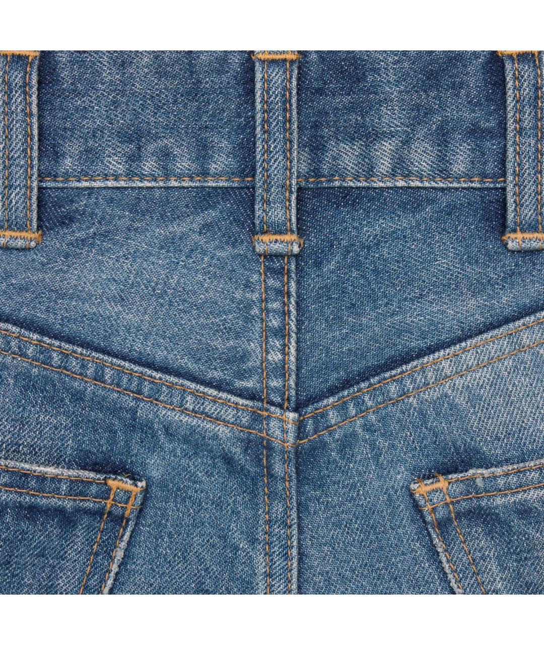 CELINE Синие хлопковые прямые джинсы, фото 3