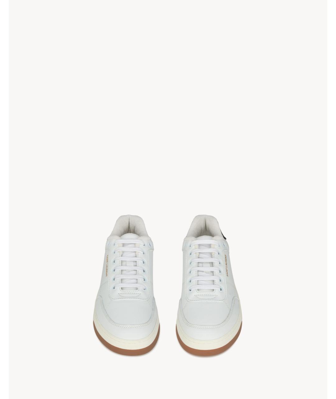 SAINT LAURENT Белые кожаные лоферы, фото 2