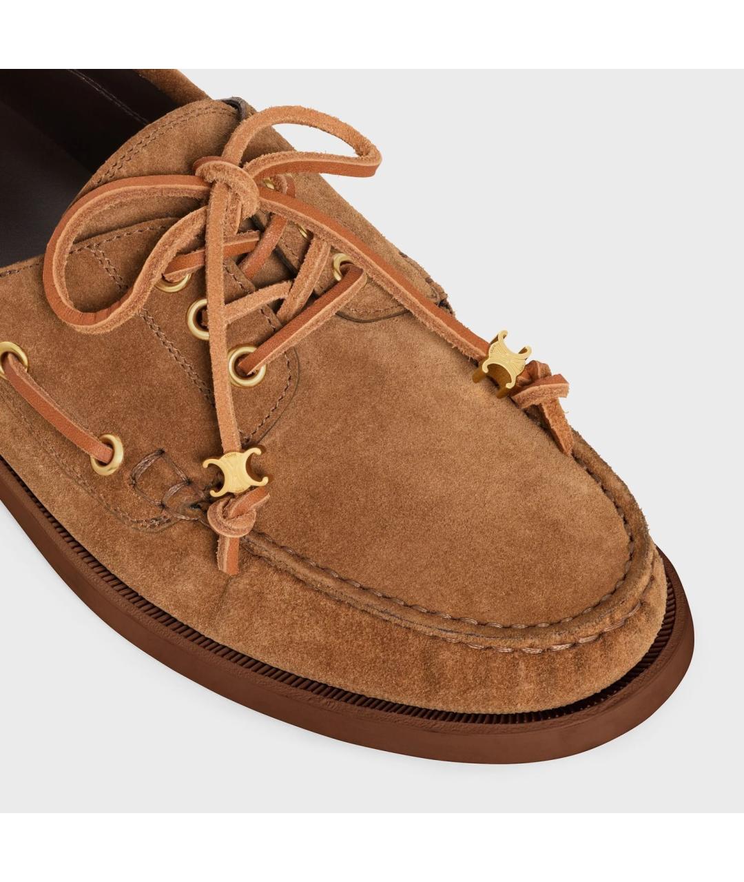 CELINE Коричневые кожаные лоферы, фото 4