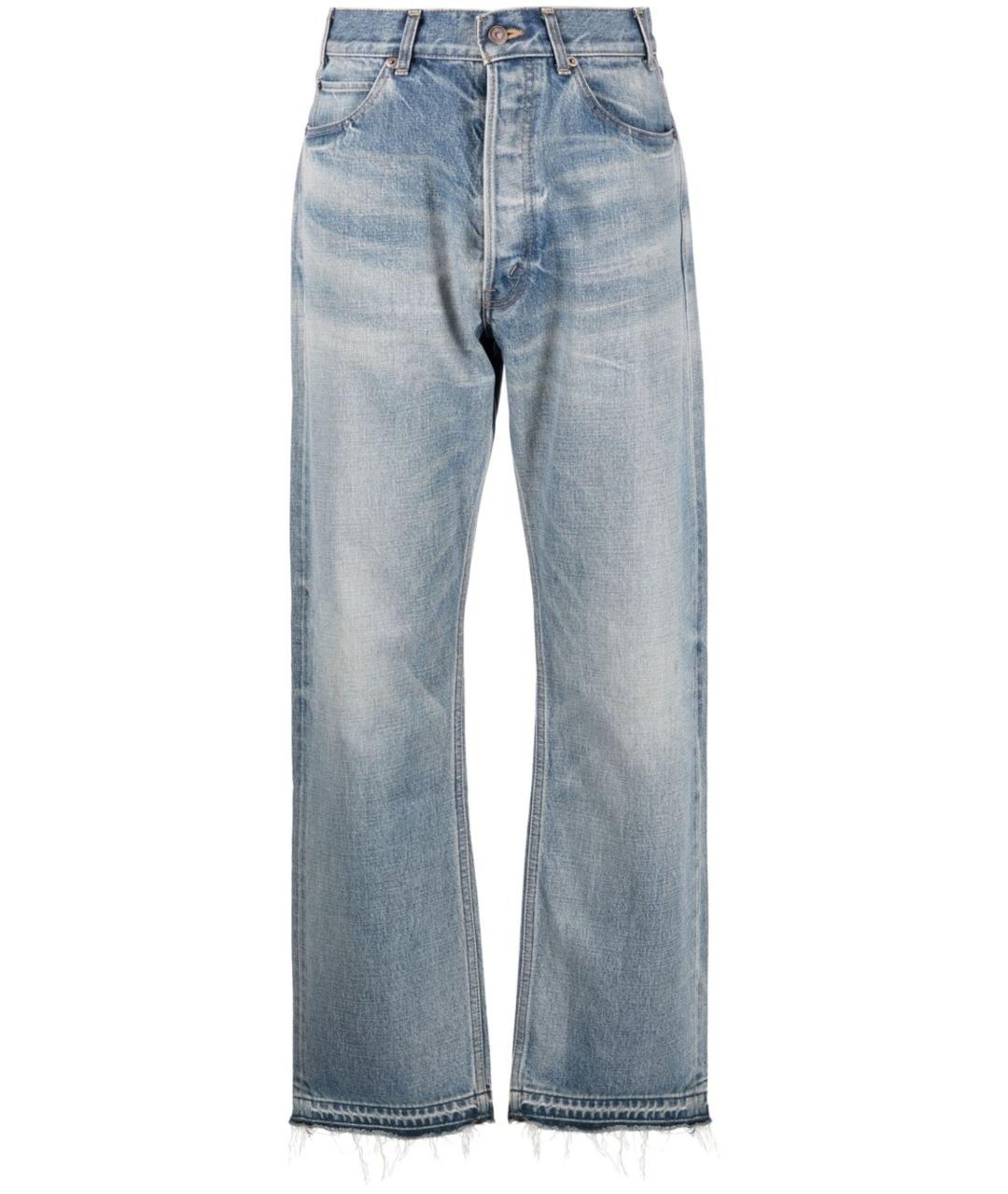 CELINE Синие хлопковые прямые джинсы, фото 1