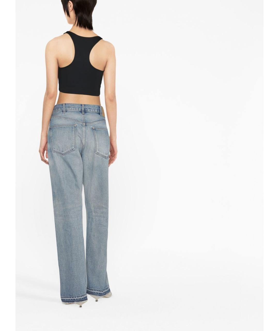 CELINE Синие хлопковые прямые джинсы, фото 3