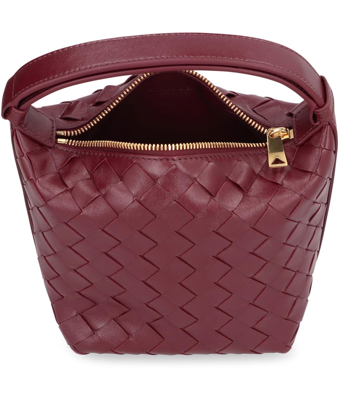 BOTTEGA VENETA Бордовая кожаная сумка через плечо, фото 5