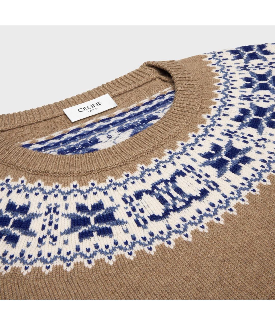 CELINE Бежевый кашемировый джемпер / свитер, фото 3