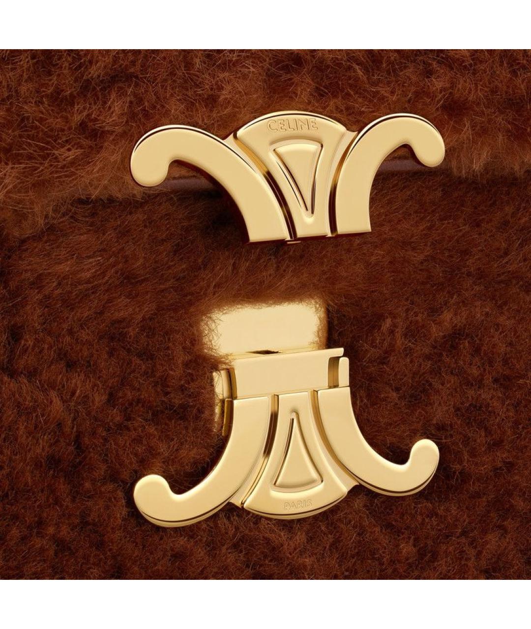 CELINE Коричневая меховая сумка через плечо, фото 5