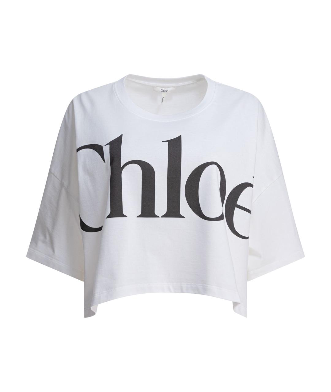 CHLOE Белая хлопковая футболка, фото 1