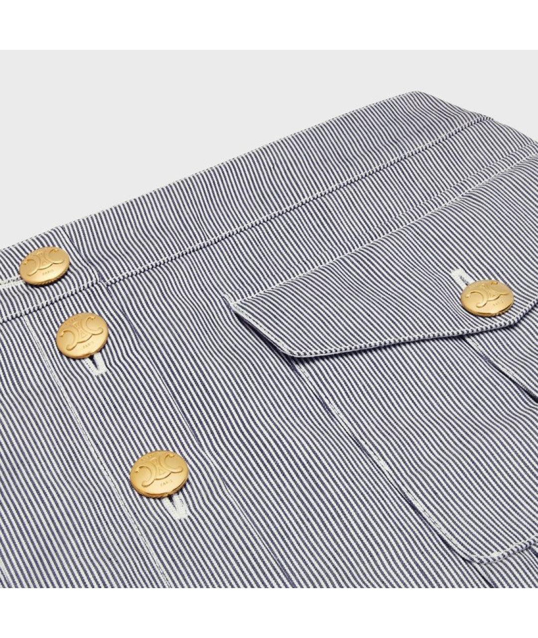 CELINE Синяя юбка мини, фото 3