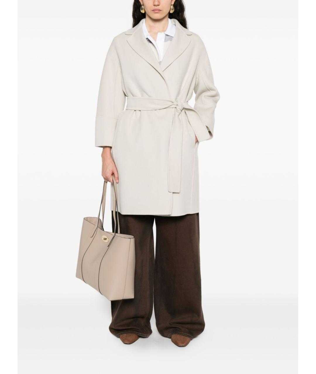 'S MAX MARA Бежевое шерстяное пальто, фото 4