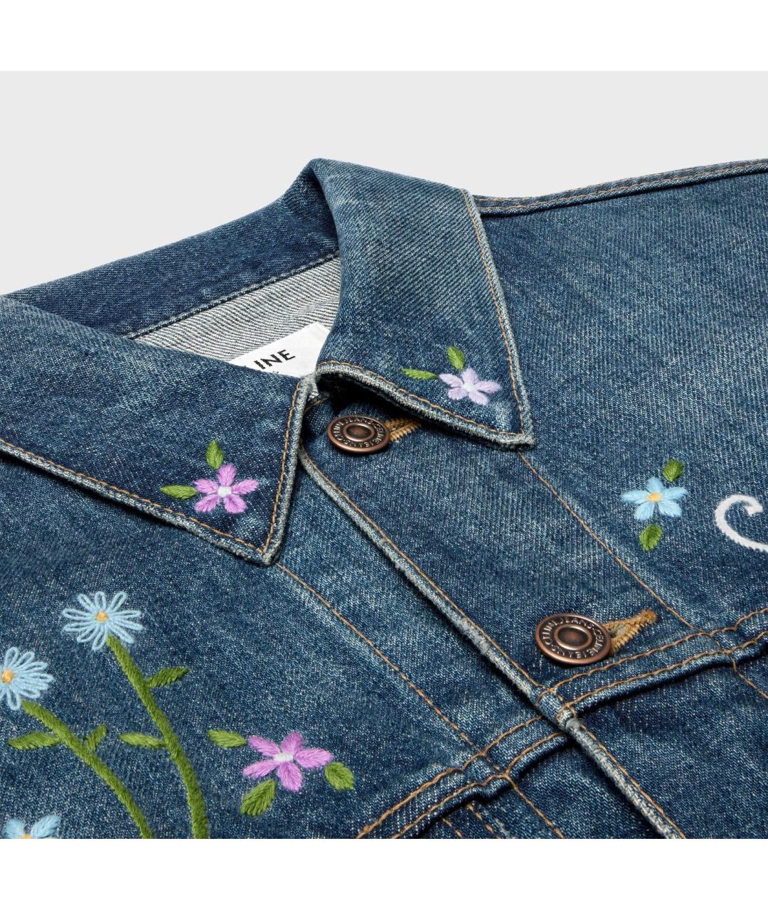 CELINE Синяя хлопковая куртка, фото 3