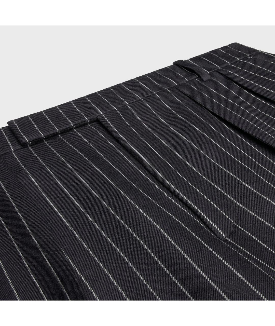 CELINE Синие шерстяные повседневные брюки, фото 5