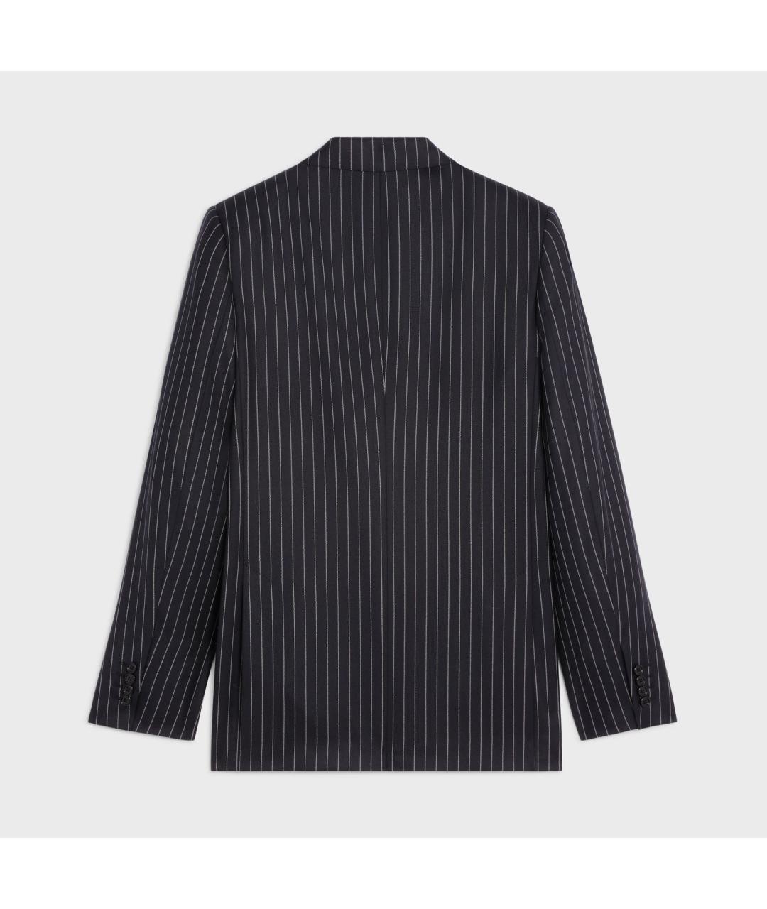 CELINE Темно-синий шерстяной пиджак, фото 2