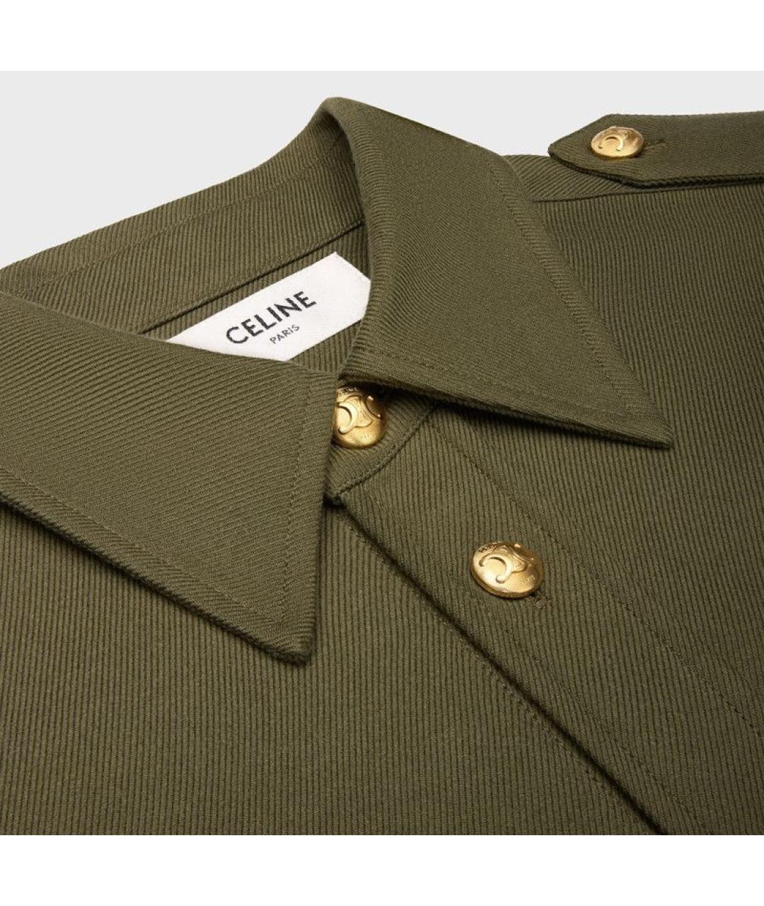 CELINE Хаки хлопковая кэжуал рубашка, фото 3