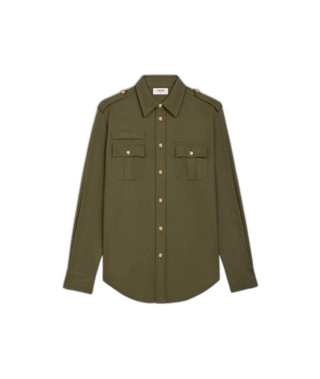 CELINE Хаки хлопковая кэжуал рубашка, фото 1