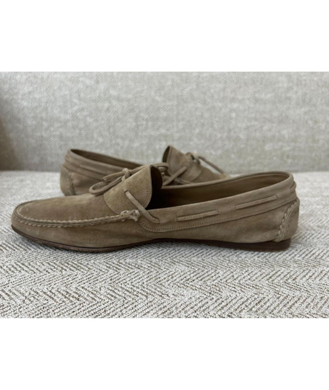 HERMES Бежевые замшевые туфли, фото 6