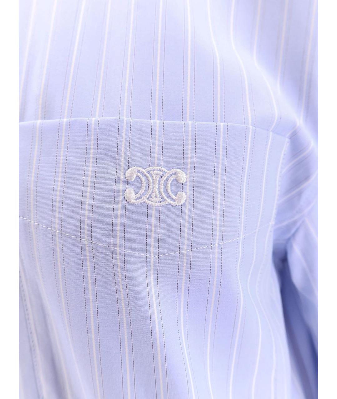 CELINE Голубая хлопковая рубашка, фото 3