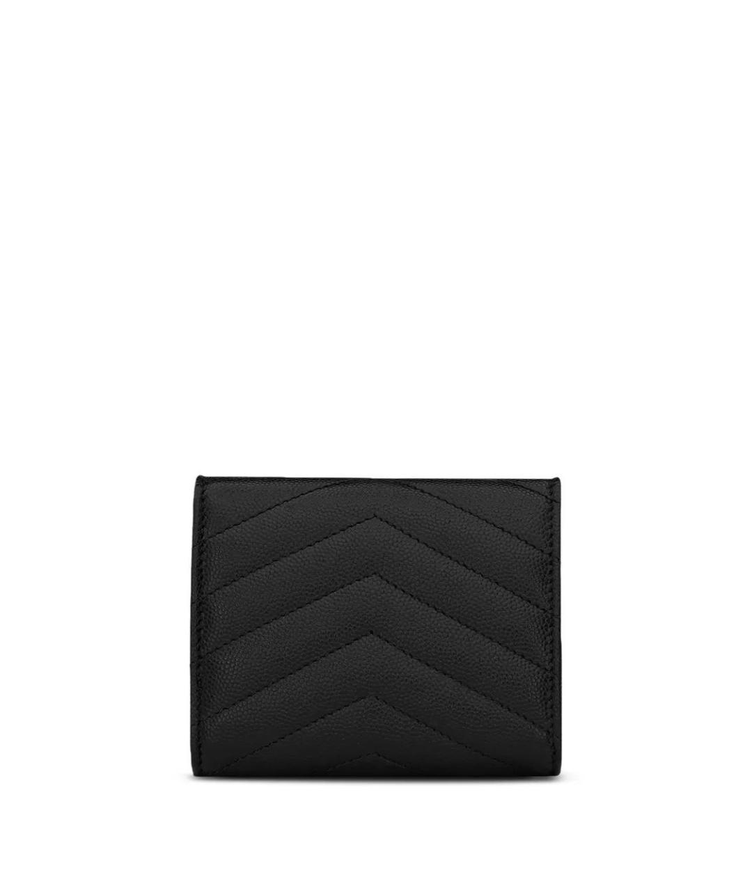 SAINT LAURENT Черный кожаный кошелек, фото 2