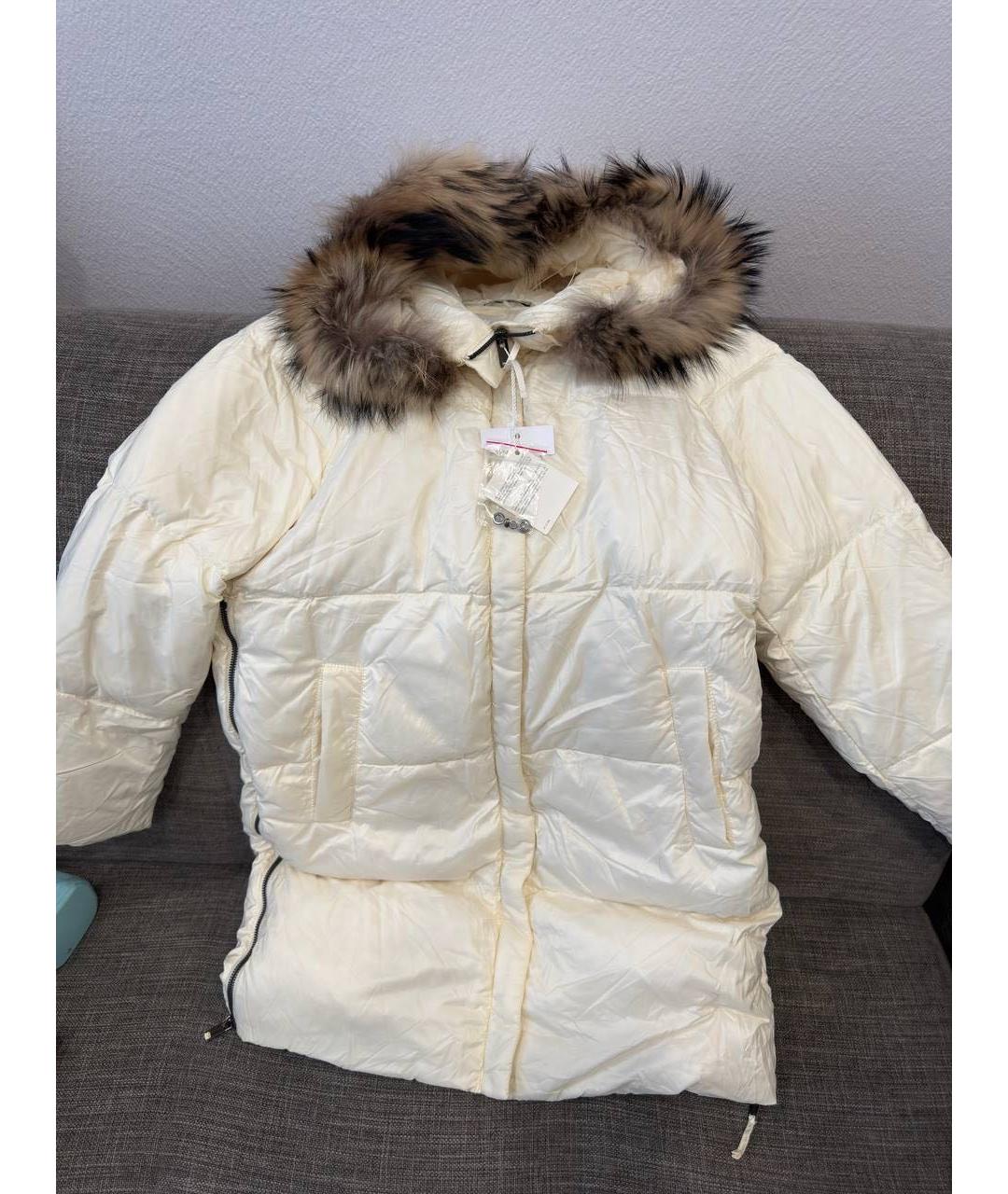 MAX MARA Белый полиамидовый пуховик, фото 4