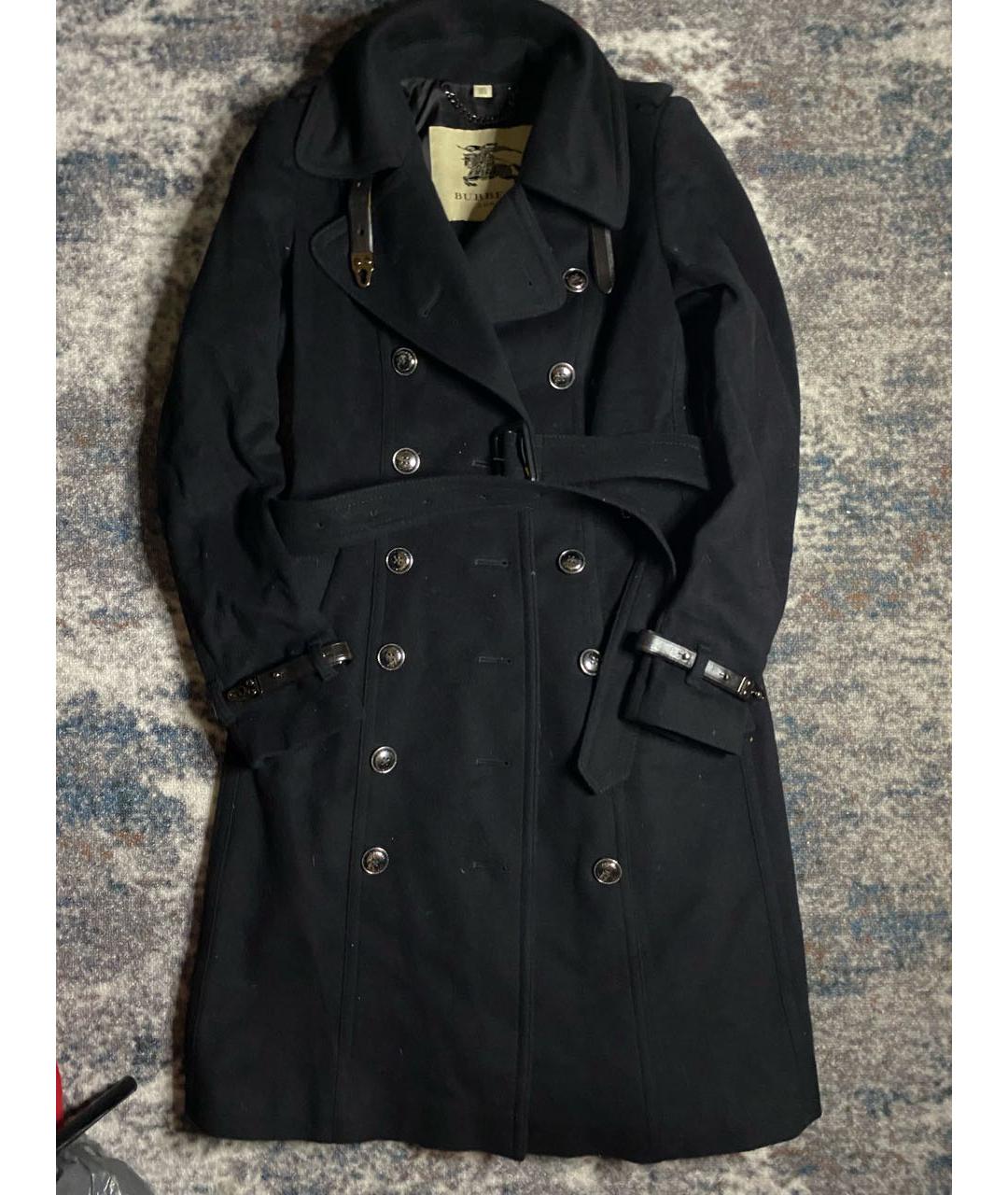 BURBERRY Черное шерстяное пальто, фото 7