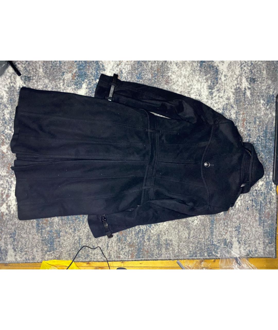 BURBERRY Черное шерстяное пальто, фото 2