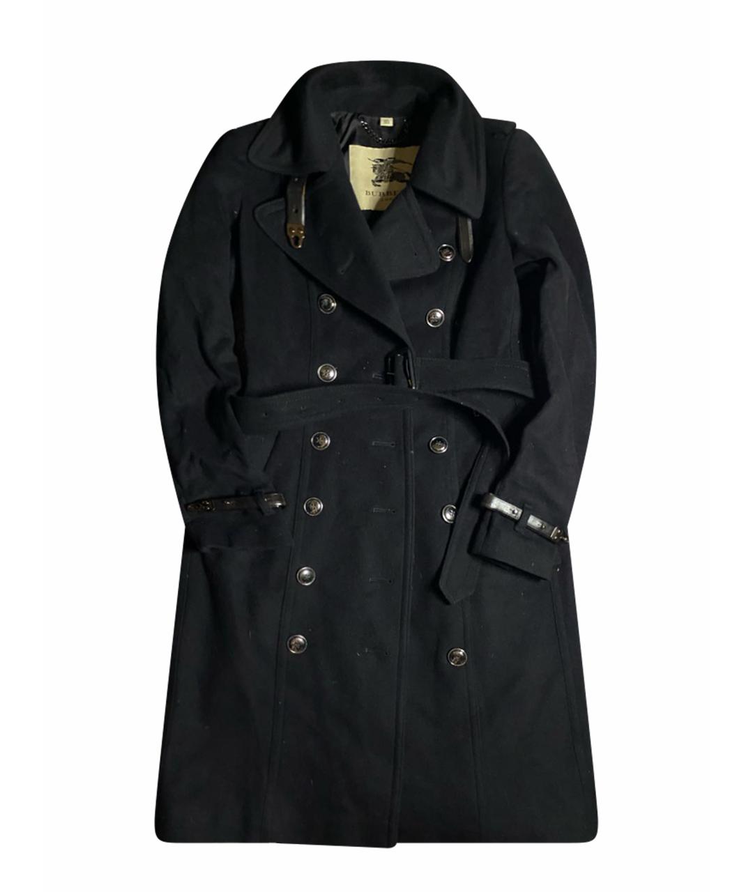 BURBERRY Черное шерстяное пальто, фото 1