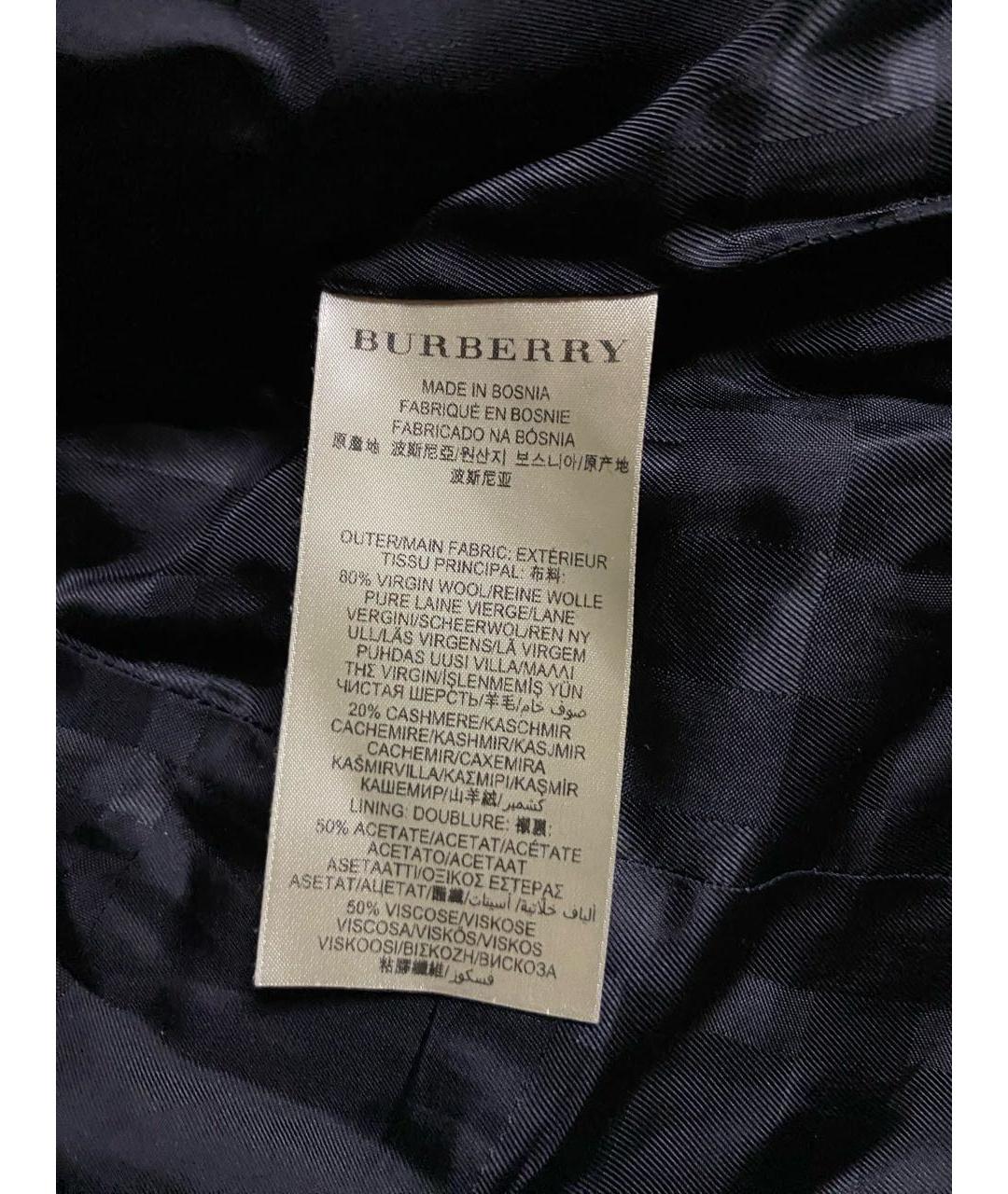 BURBERRY Черное шерстяное пальто, фото 6