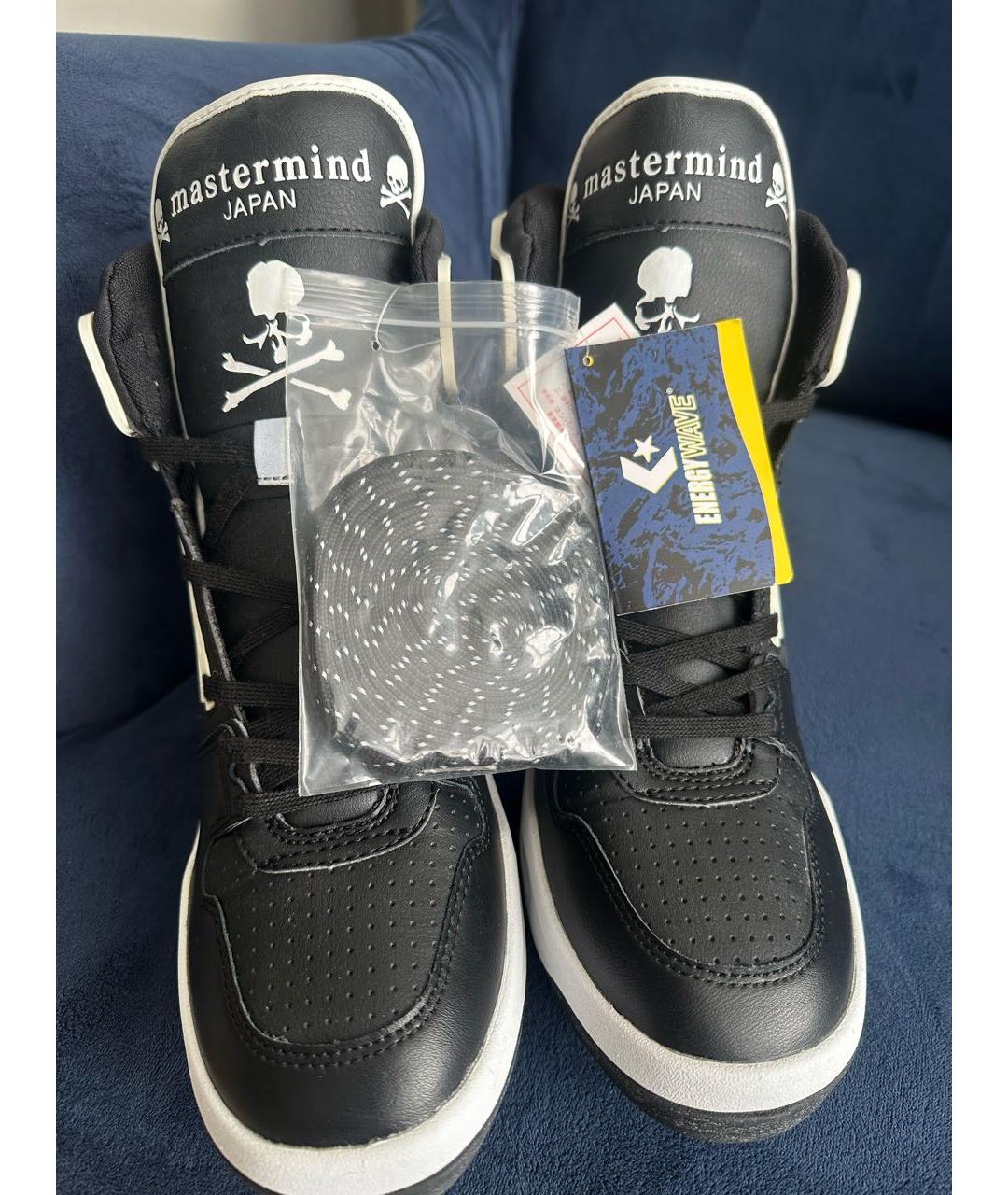 MASTERMIND JAPAN Черные кожаные высокие кроссовки / кеды, фото 6