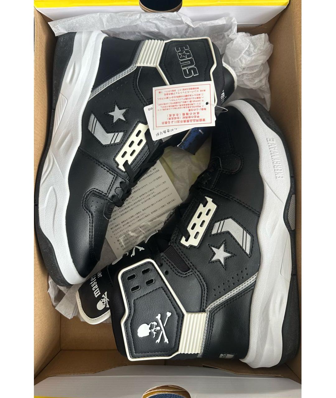 MASTERMIND JAPAN Черные кожаные высокие кроссовки / кеды, фото 7