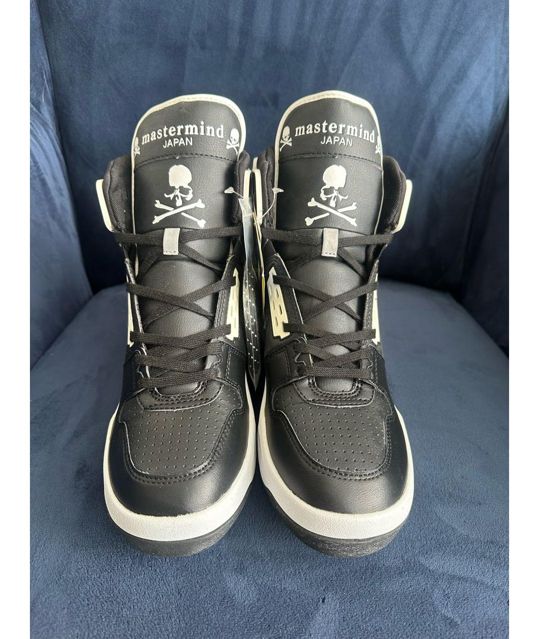 MASTERMIND JAPAN Черные кожаные высокие кроссовки / кеды, фото 2