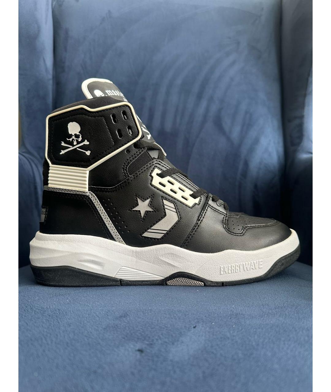 MASTERMIND JAPAN Черные кожаные высокие кроссовки / кеды, фото 9