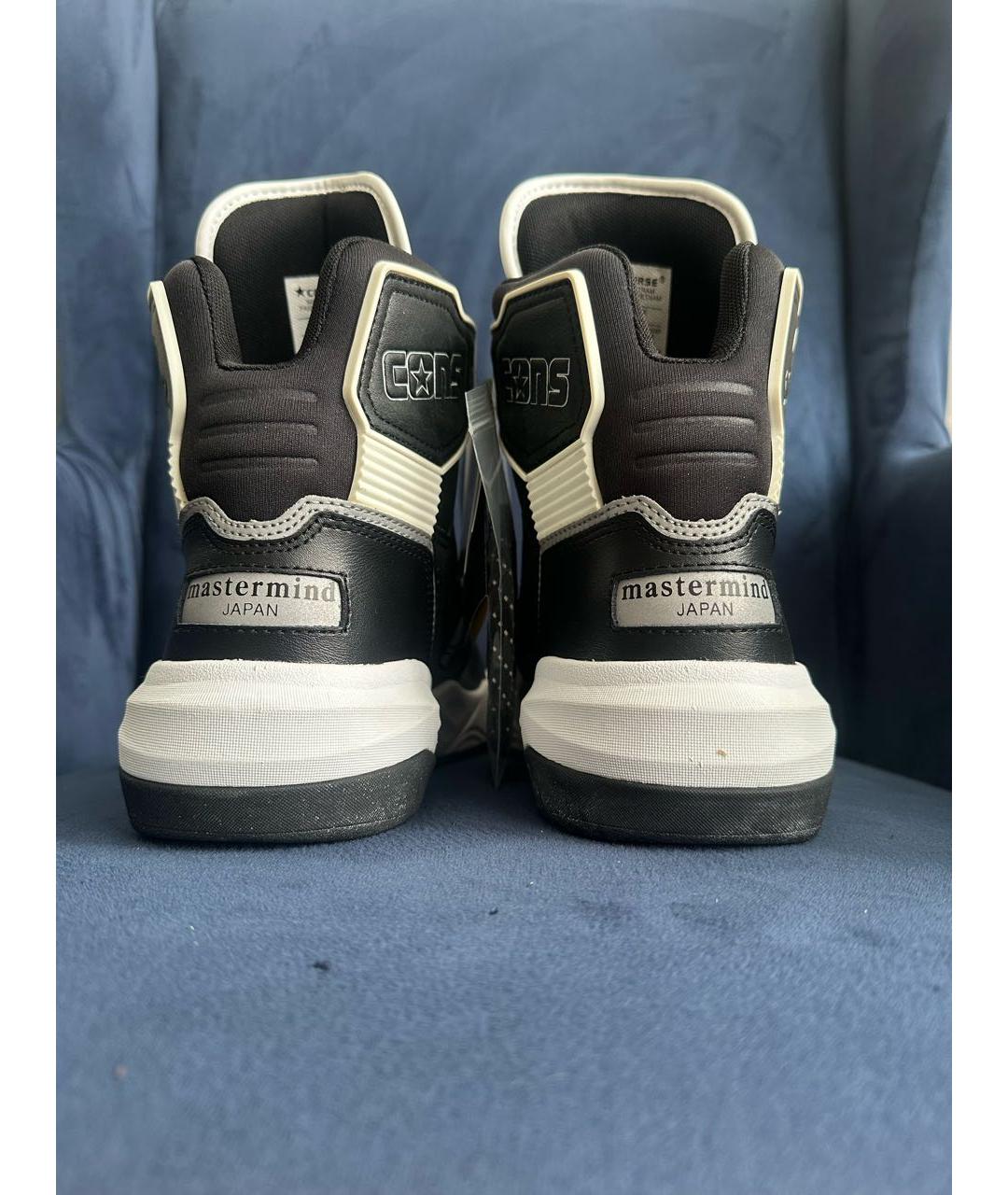MASTERMIND JAPAN Черные кожаные высокие кроссовки / кеды, фото 4