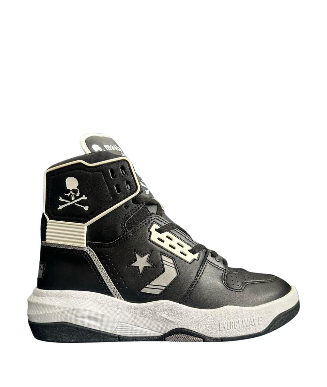 MASTERMIND JAPAN Черные кожаные высокие кроссовки / кеды, фото 1