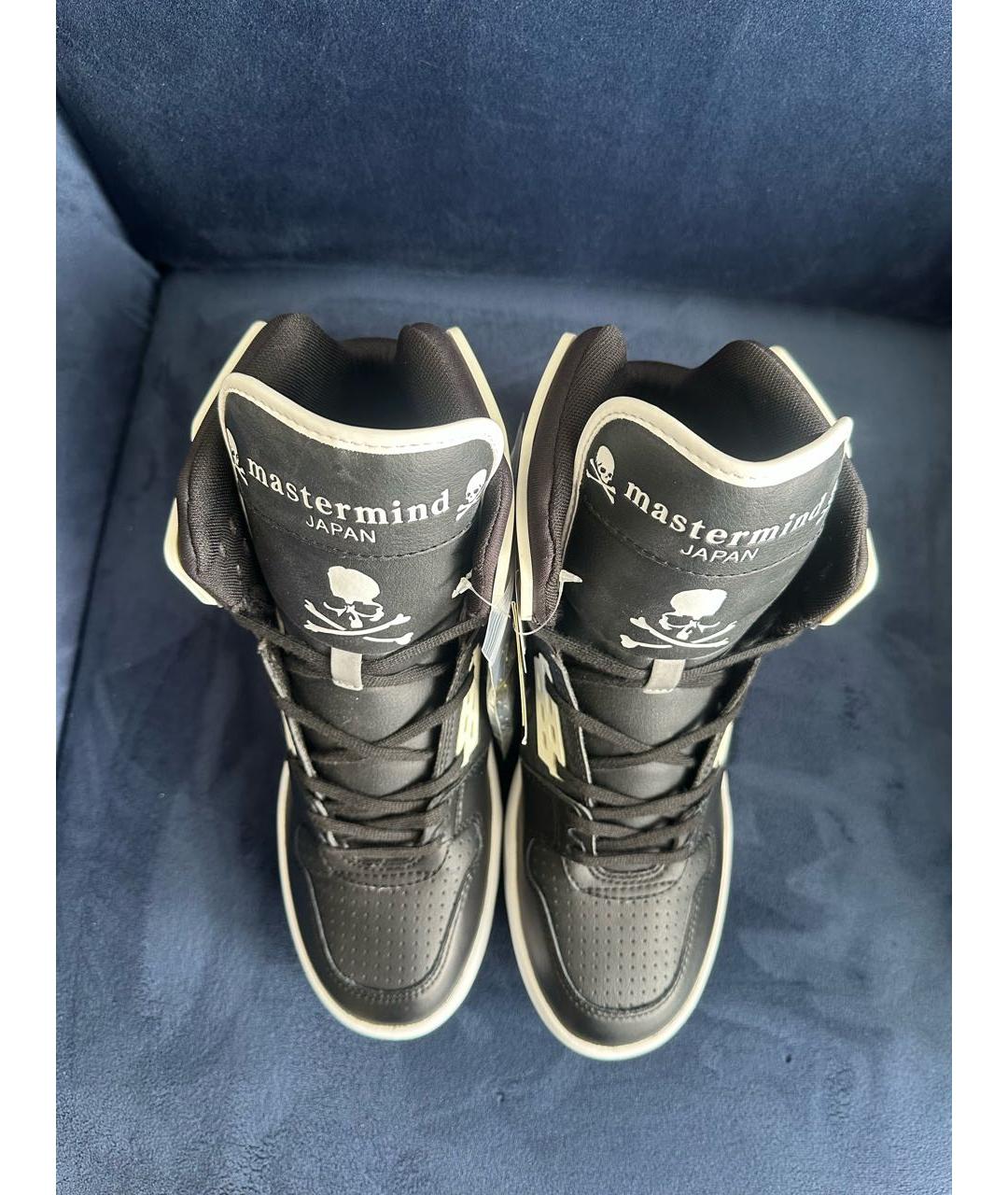 MASTERMIND JAPAN Черные кожаные высокие кроссовки / кеды, фото 3