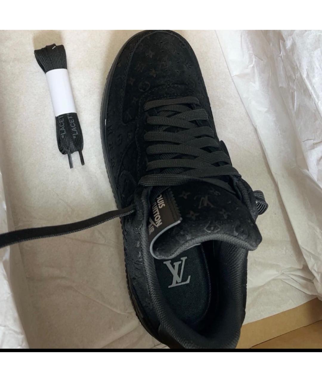 LOUIS VUITTON Черные замшевые кроссовки, фото 6