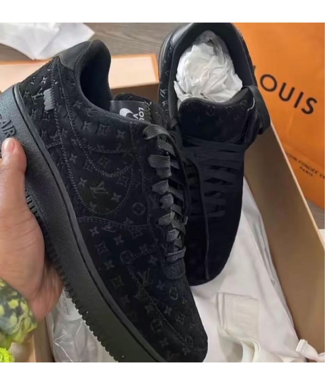 LOUIS VUITTON Черные замшевые кроссовки, фото 7