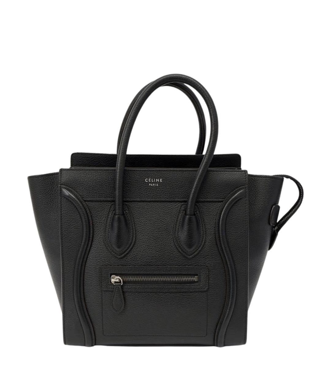 CELINE Черная кожаная сумка тоут, фото 1