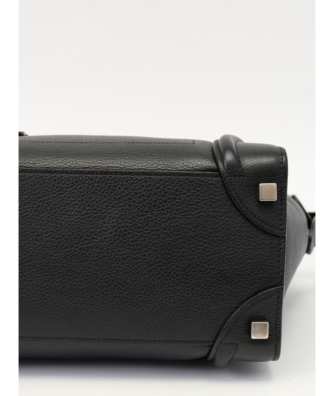 CELINE Черная кожаная сумка тоут, фото 8