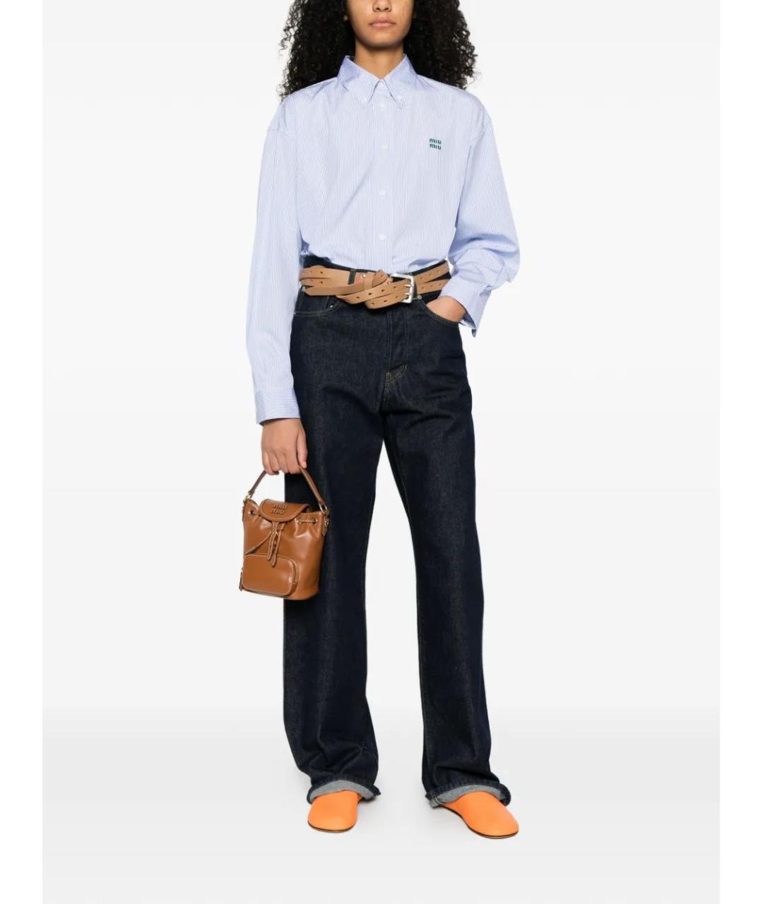 MIU MIU Синяя хлопковая рубашка, фото 2