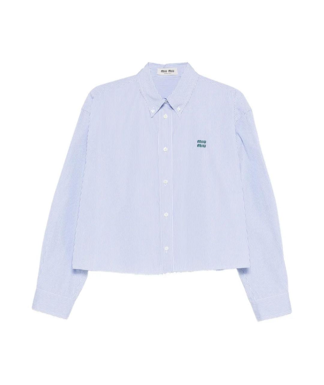 MIU MIU Синяя хлопковая рубашка, фото 1
