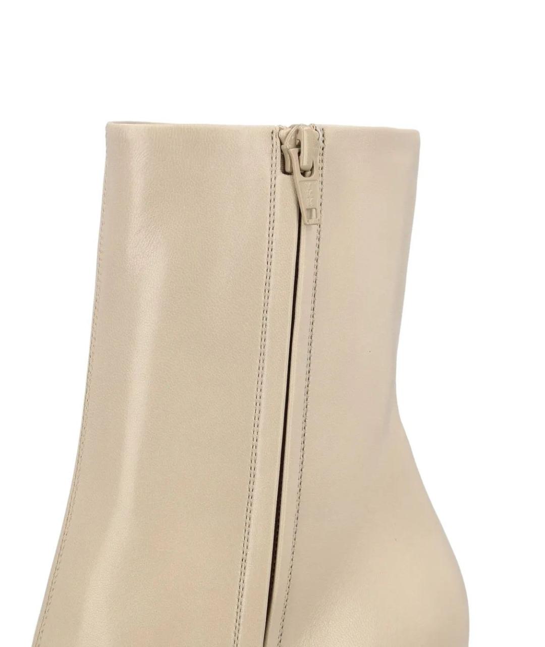 SAINT LAURENT Бежевые кожаные ботильоны, фото 3